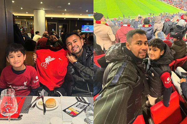 Raffi dan Rafathar nonton Liverpool (Instagram.com/raffinagita1717)