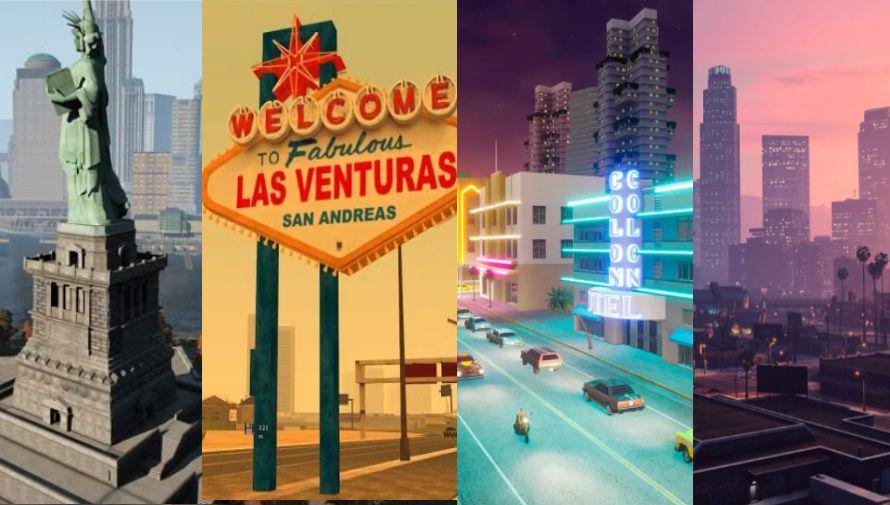 kolase kota terkenal pada game GTA (dok. Rockstar Games/GTA)