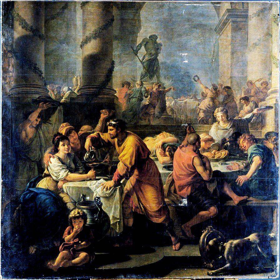 ilustrasi lukisan Saturnalia (commons.wikimedia.org/Themadchopper)