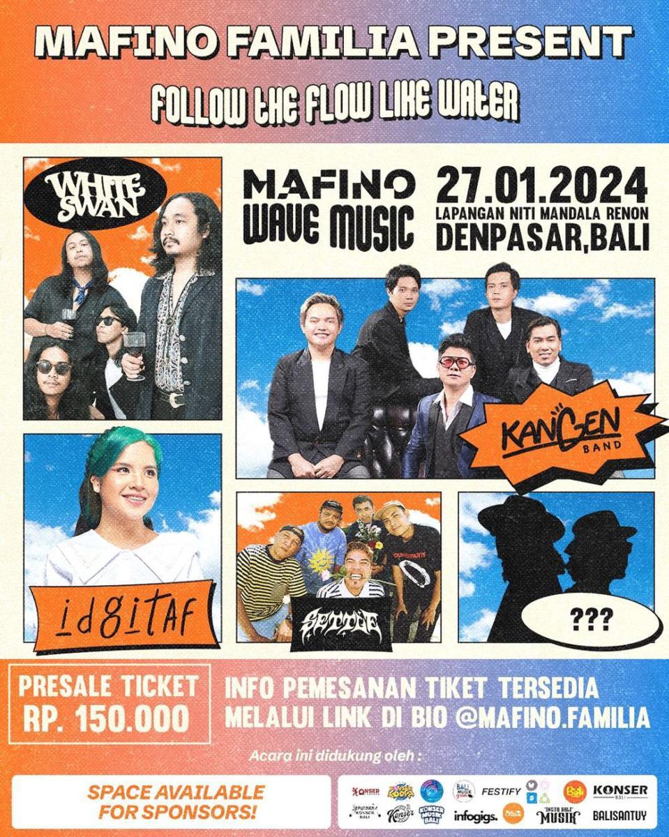Informasi Mafino Wave Music yang akan diadakan 27 Januari 2024 mendatang (Instagram.com/@mafino.familia)