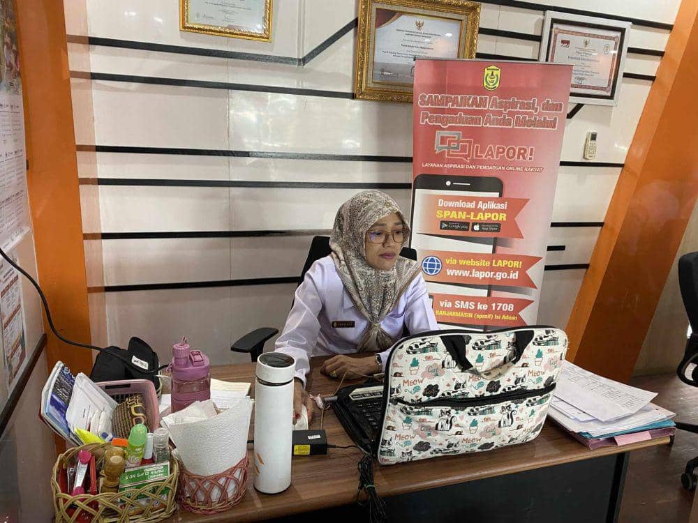 Aktivitas layanan aduan Lapor Kominfotik Kota Banjarmasin.