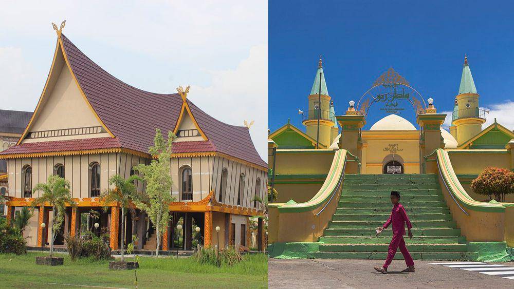 MTQ Complex, Riau dan Masjid Raya Sultan Riau, Kepulauan Riau (commons.wikimedia.org/SpartacksCompatriot | commons.wikimedia.org/Herusutimbul)