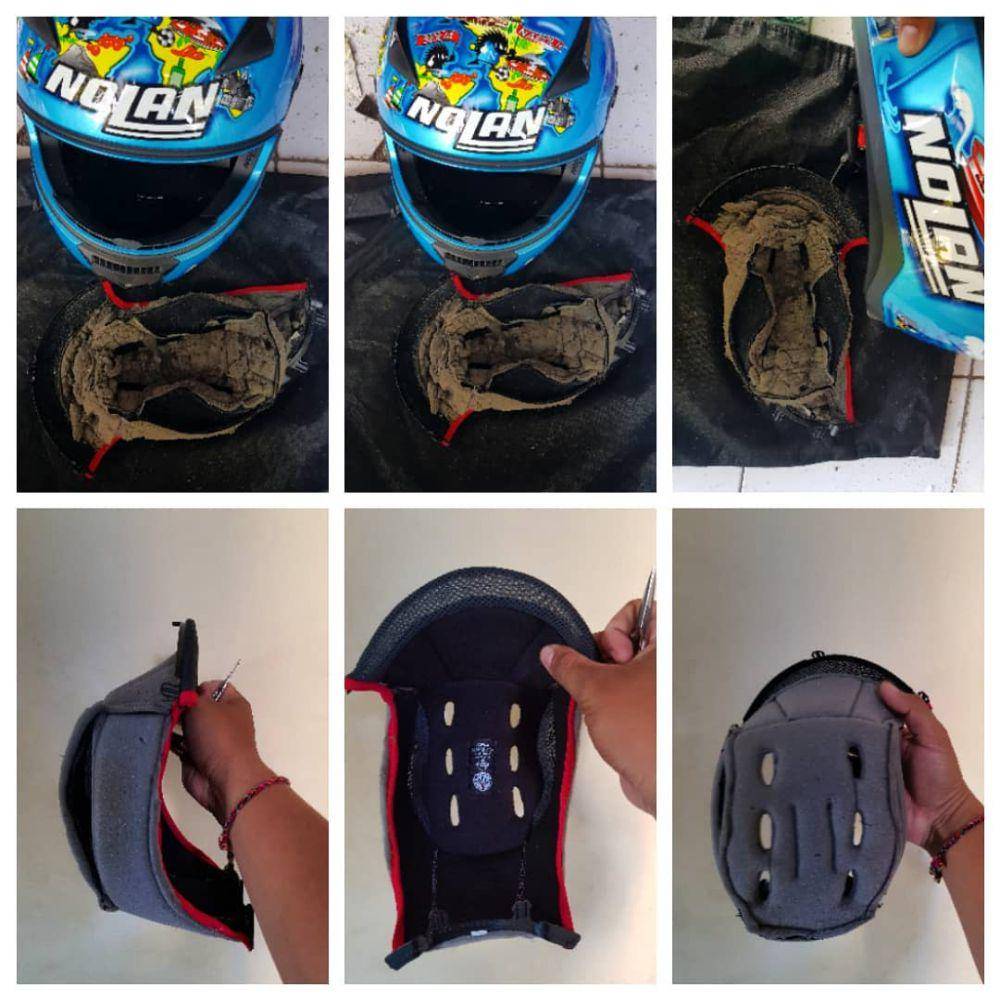 Salah satu helm yang diservice dan dibersihkan di Sekedaride Bali (Instagram.com/@sekedaride_bali)