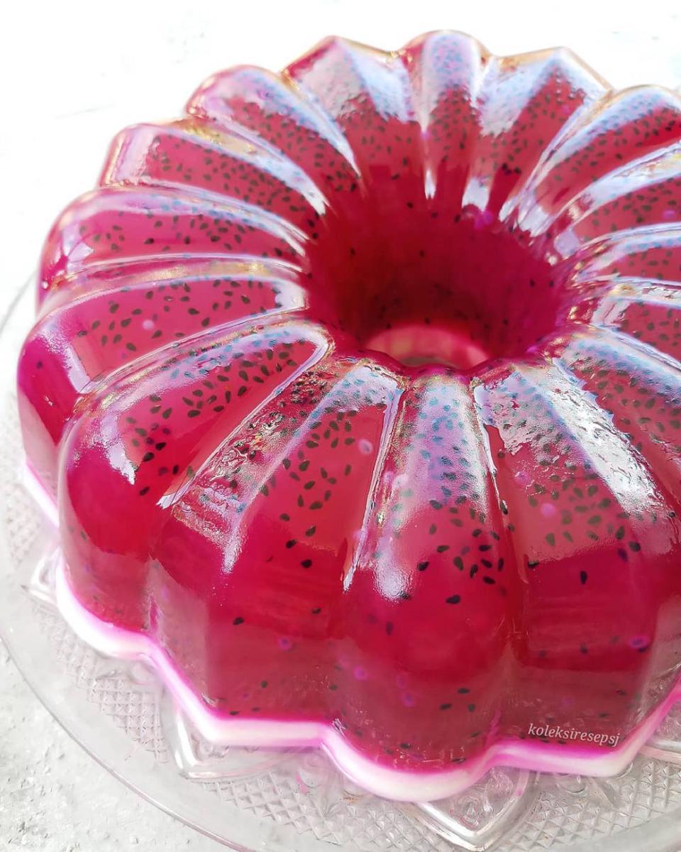 resep puding buah naga (Instagram.com/koleksiresepsj)