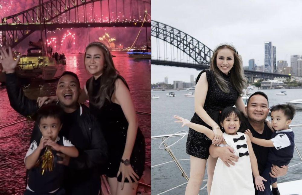 7 Potret Keluarga Momo Geisha Lewati Malam Pergantian Tahun di Sydney