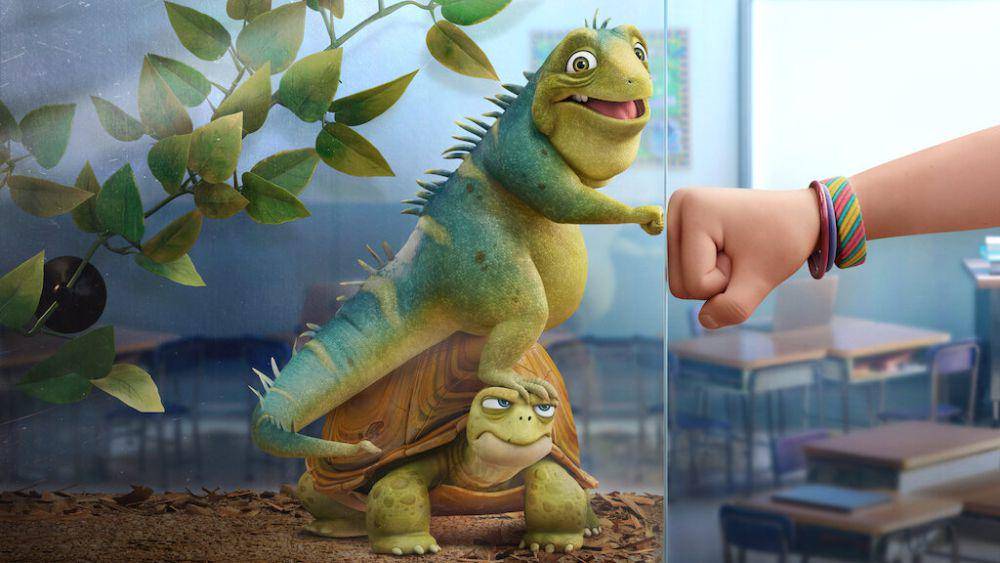 Adam Sandler dan Bill Burr dalam film Leo. (dok. Netflix/Leo)