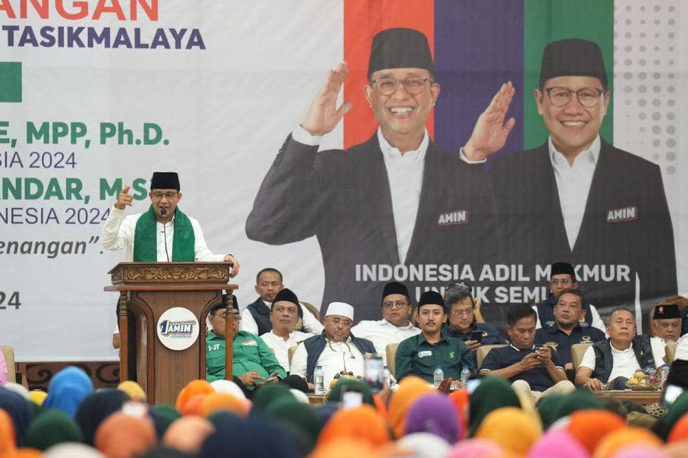 Capres Nomor Urut 1 Anies Baswedan saat berkampanye di Tasikmalaya, Jawa Barat. (dok. Timnas AMIN)