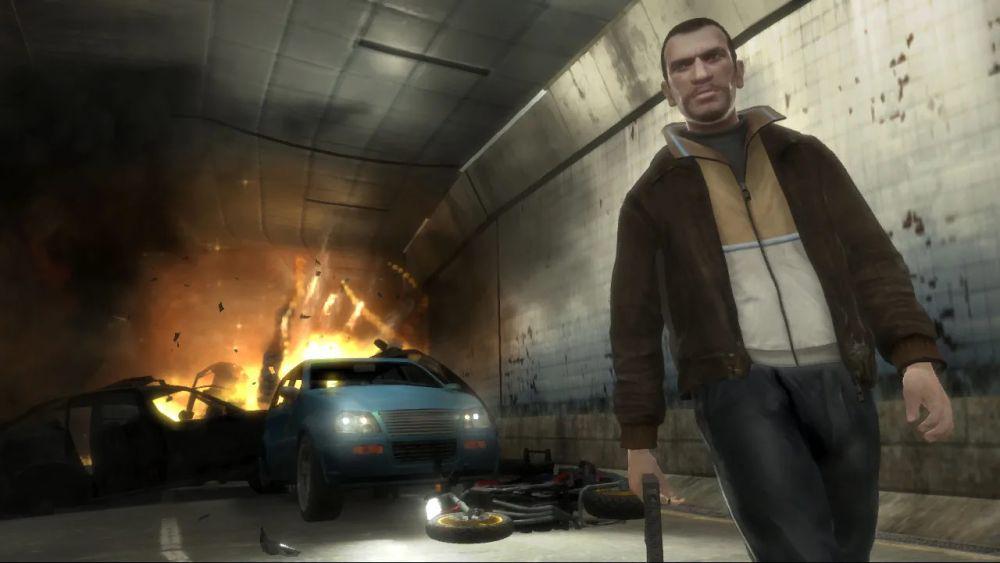 cuplikan kehancuran oleh protagonis dalam GTA IV (dok. Rockstar Games/GTA IV)