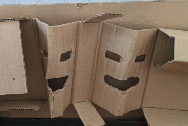 potret pareidolia pada kardus (reddit.com/lalaHippieWomen)