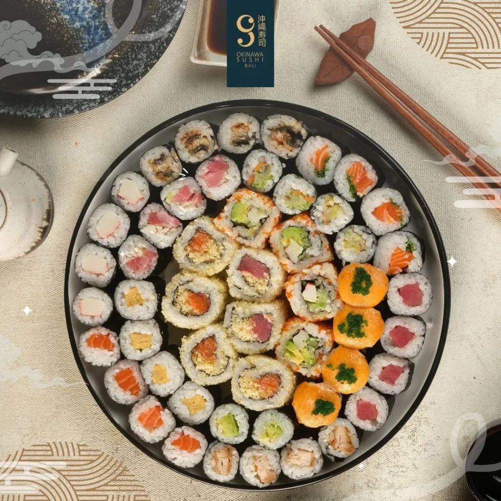 Platter sushi di Okinawa Sushi (Instagram.com/@okinawasushi_bali)