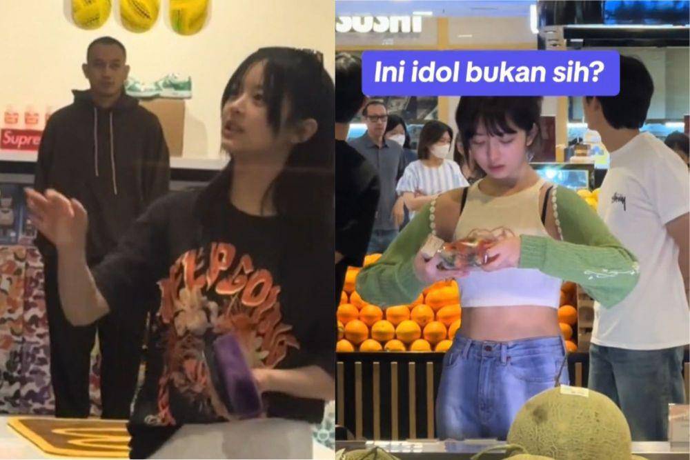 Member NewJeans di mall Jakarta (TikTok.com/liusinsin) // Member IVE (TikTok.com/londonbreaker)