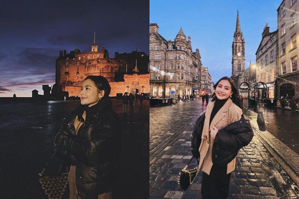 7 Potret Prilly Nikmati Senja di Edinburgh, Sambil Belajar Sejarah!