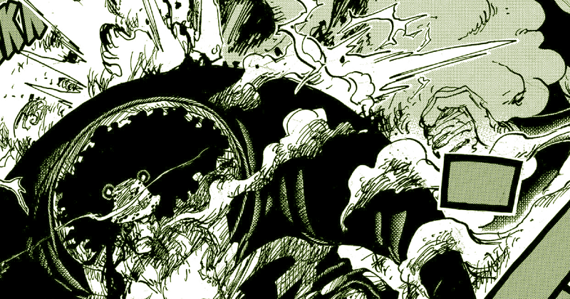 Adegan Kuma melindungi Bonney. (mangaplus.shueisha.co.jp/One Piece)