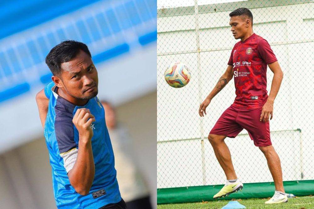 Dua mantan pemain PSM Makassar, Hendra Wijaya (PSIM Yogyakarta) dan Ferdinand Sinaga (Persebaya Surabaya/Persiraja Banda Aceh). (Kolase Berbagai Sumber)