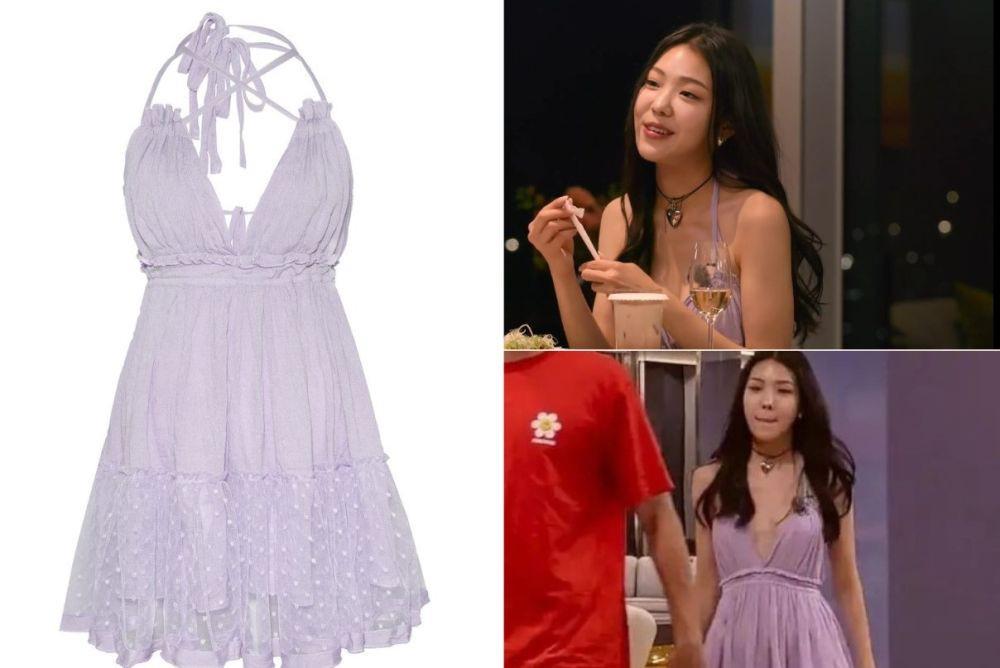 7 Harga Outfit Min Ji Single's Inferno 3, Ada Piama Ungu yang Viral