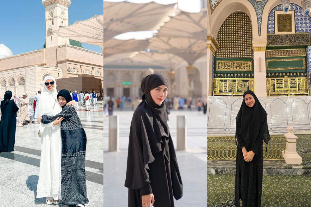 10 Potret Artis Pakai Hijab Syari saat Umrah, Bikin Pangling!