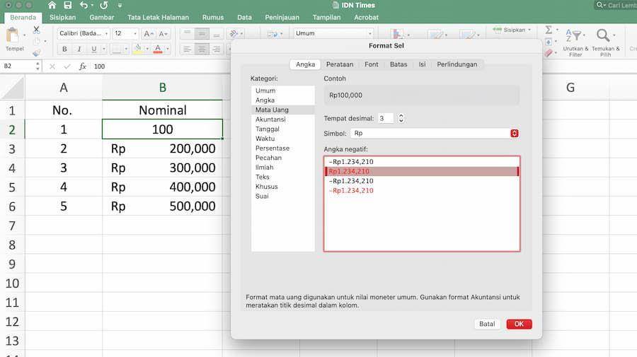 ilustrasi format sel di Excel (IDN Times/Laili)