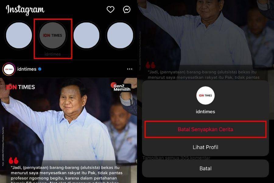 ilustrasi cara unmute IG Story dari beranda (IDN Times/Laili)