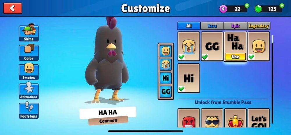 tampilan pengaturan emoji (dok. Scopely/Stumble Guys)