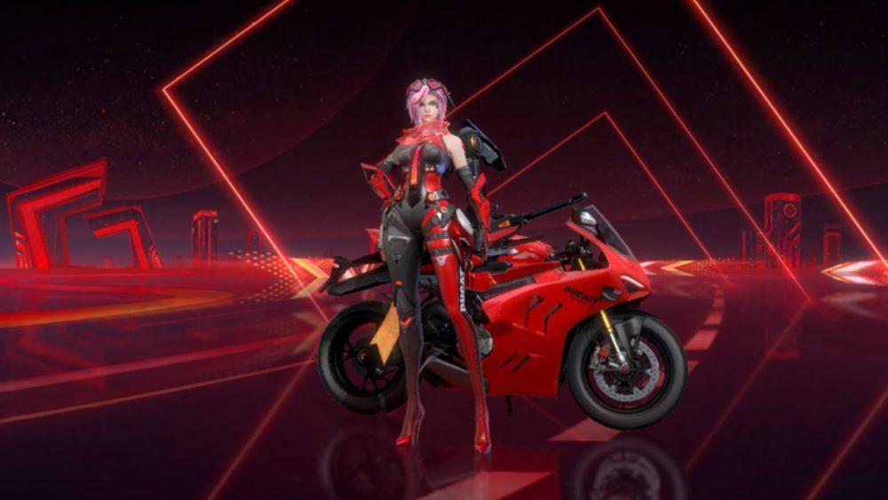 Bendetta dan motor Panigale V4S Rider yang keren. (dok. Moonton/Mobile Legends)