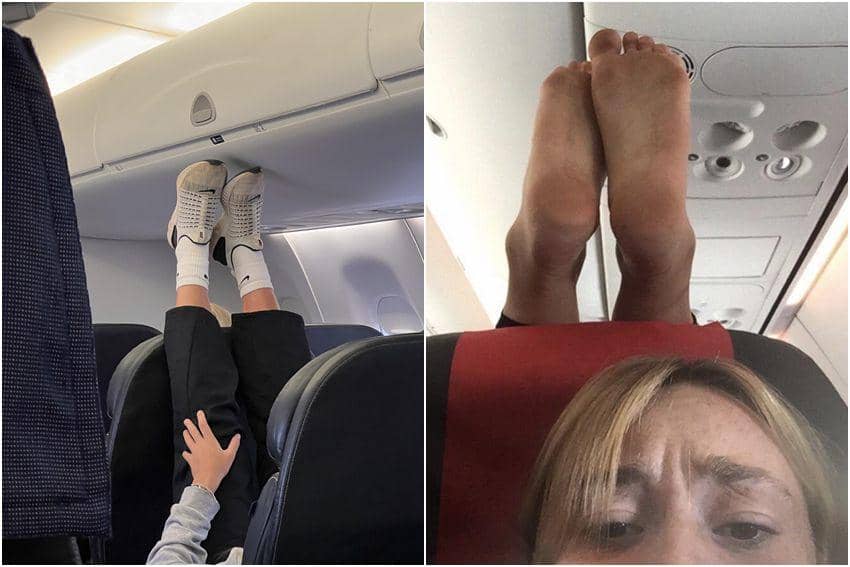10 Momen Nyebelin Orang Angkat Kaki di Pesawat, Bikin Kesal!