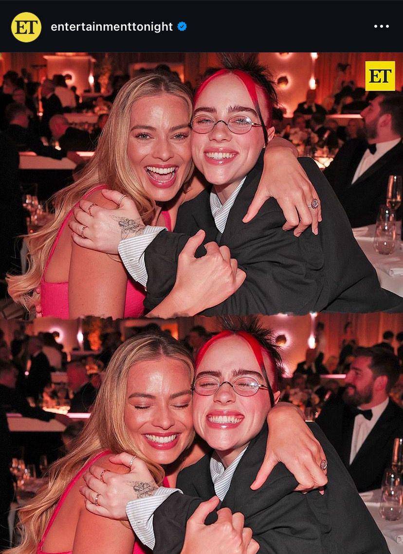 potret Margot Robbie di Golden Globes Awards 2024 (via Instagram.com/entertainmenttonight)