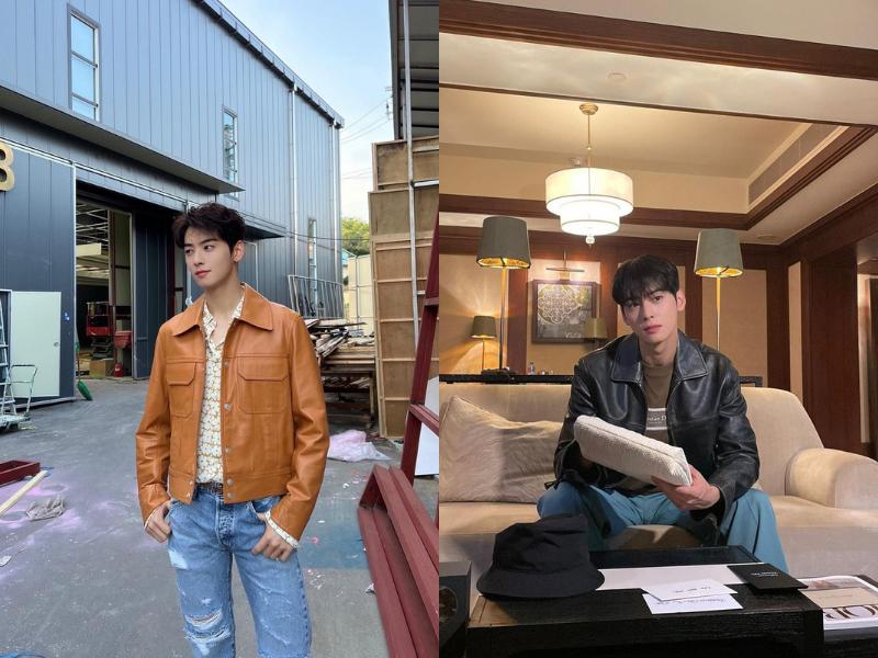 8 Inspirasi Padu Padan Jaket Kulit ala Cha Eun Woo ASTRO, Manly!