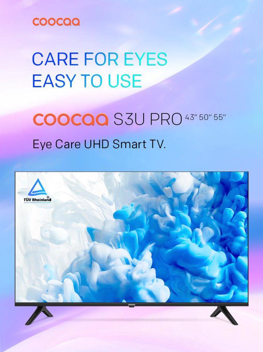 COOCAA 43 inch Smart TV-4K UHD-Dolby Audio (Coocaa 43S3UPRO) (tokopedia.com/Coocaa Official Store)