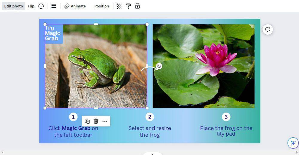 Potret tampilan magic grab (canva.com)