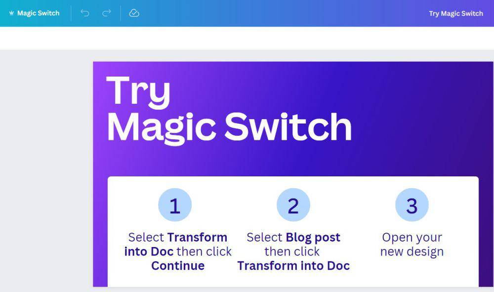 Potret tampilan magic switch (canva.com)