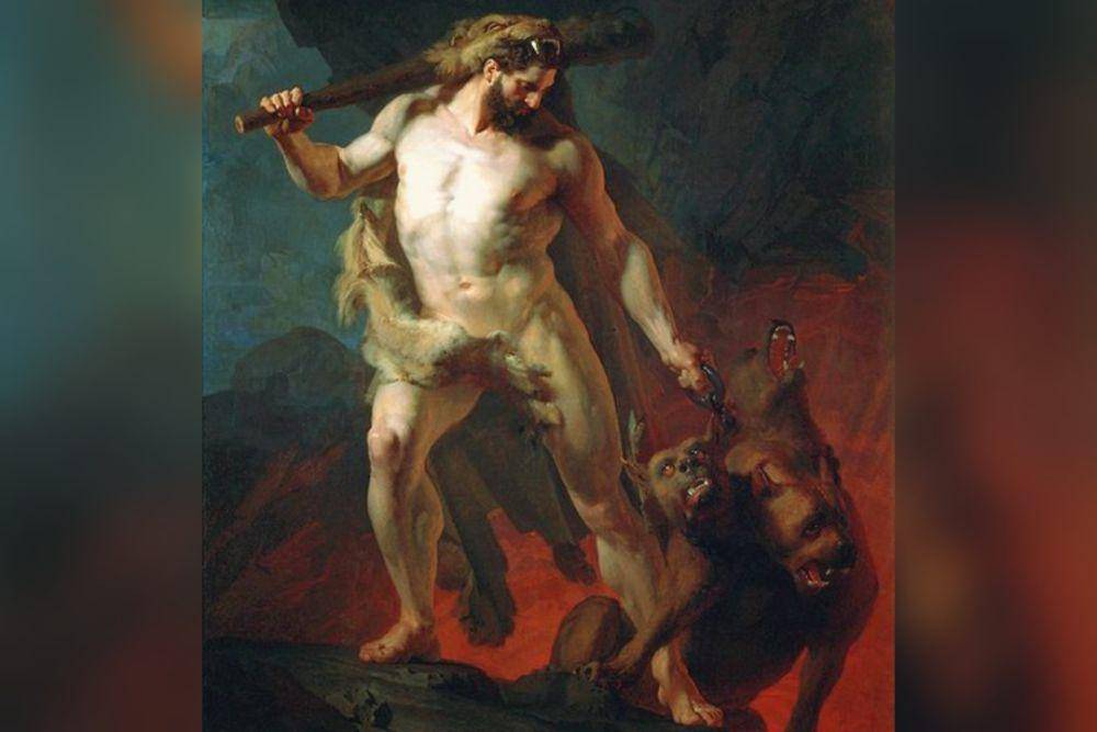 Hercules Membawa Cerberus dari Gerbang Neraka (commons.wikimedia.org/Johann Köler)