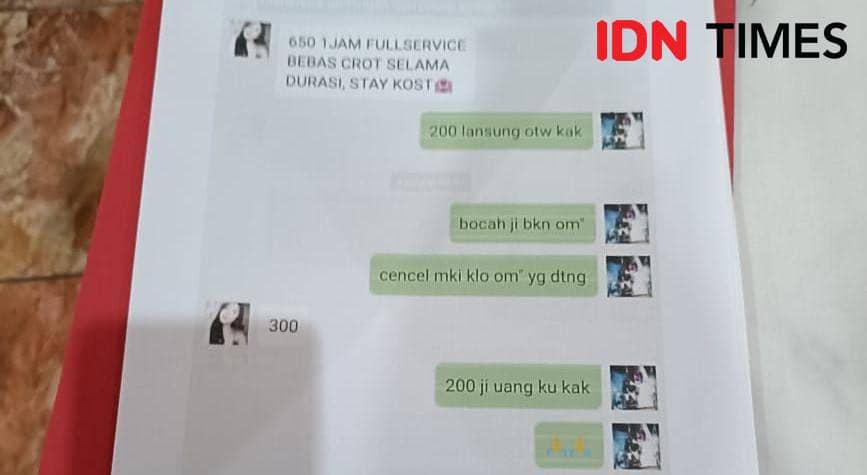 Obrolan korban dengan pelaku di aplikasi MiChat. IDN Times/Dahrul Amri Lobubun