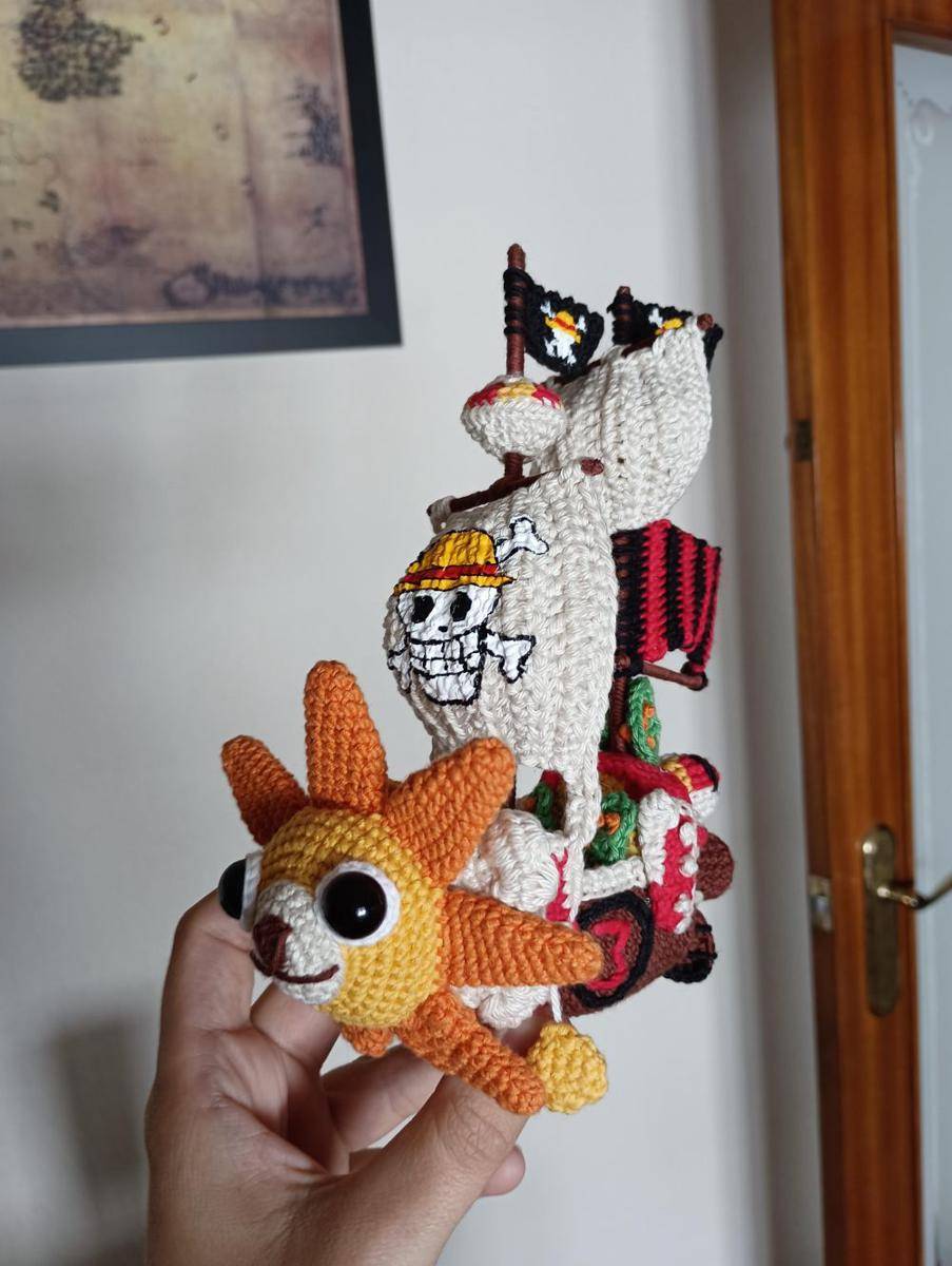 potret rajutan tangan bertema One Piece (reddit.com/user/mjazzbass)