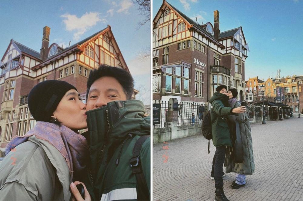 10 Potret Alika Islamadina dan Keluarga di Amsterdam, Tahan Dingin!