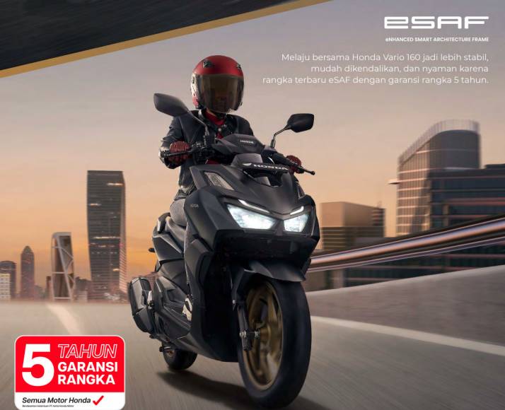 Honda Vario 160 didukung dengan rangka terbaru eSAF (astra-honda.com)