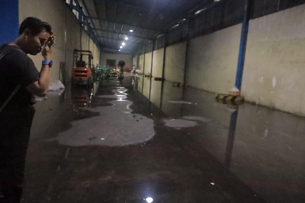 Gudang KPU Bekasi tergenang air. (Dokumen Humas Pemkot Bekasi)