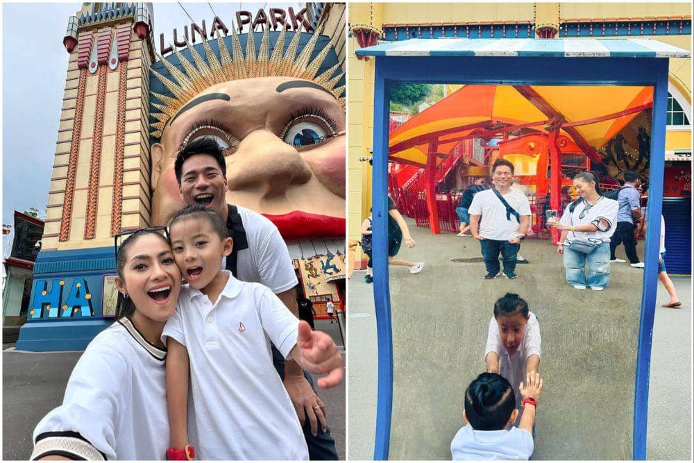 9 Potret Keluarga Rini Yulianti Main ke Luna Park Sydney | IDN Times