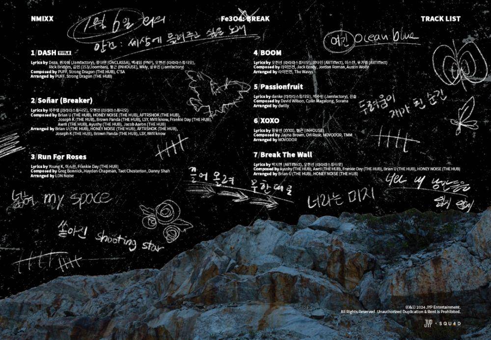 tracklist EP NMIXX bertajuk Fe3O4: BREAK (x.com/NMIXX_official)