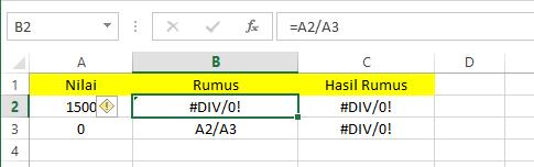 Rumus #DIV/0! (dok.pribadi/Reyvan Maulid)