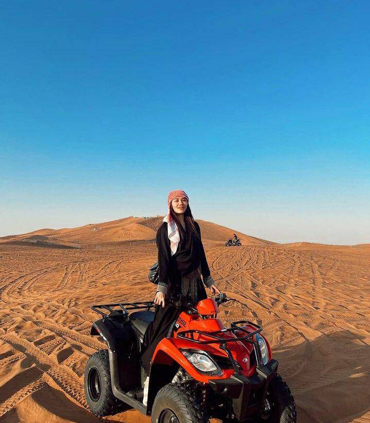 potret Aaliyah Massaid main di Dubai Desert Safari (instagram.com/aaliyah.massaid)