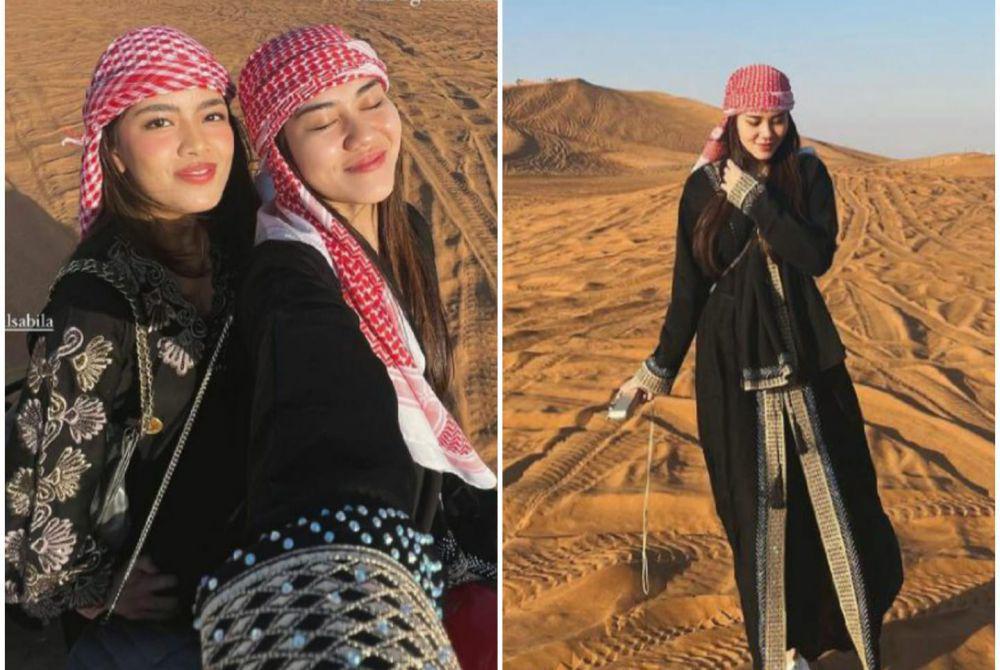 10 Potret Aaliyah Massaid di Dubai Desert Safari, Main di Gurun!