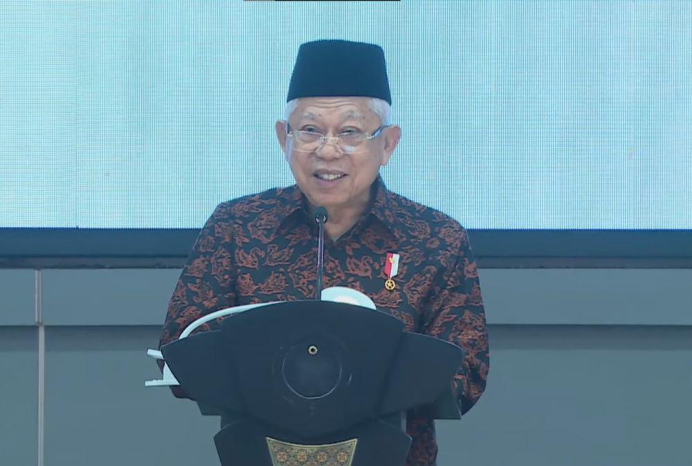 Wakil Presiden, Ma'ruf Amin dalam acara HUT ke-51 PDIP. (youtube.com/PDI Perjuangan)