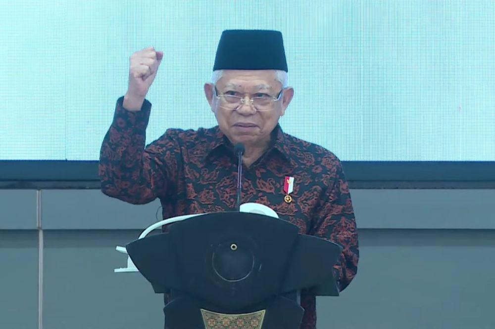 Wakil Presiden, Ma'ruf Amin dalam acara HUT ke-51 PDIP. (youtube.com/PDI Perjuangan)