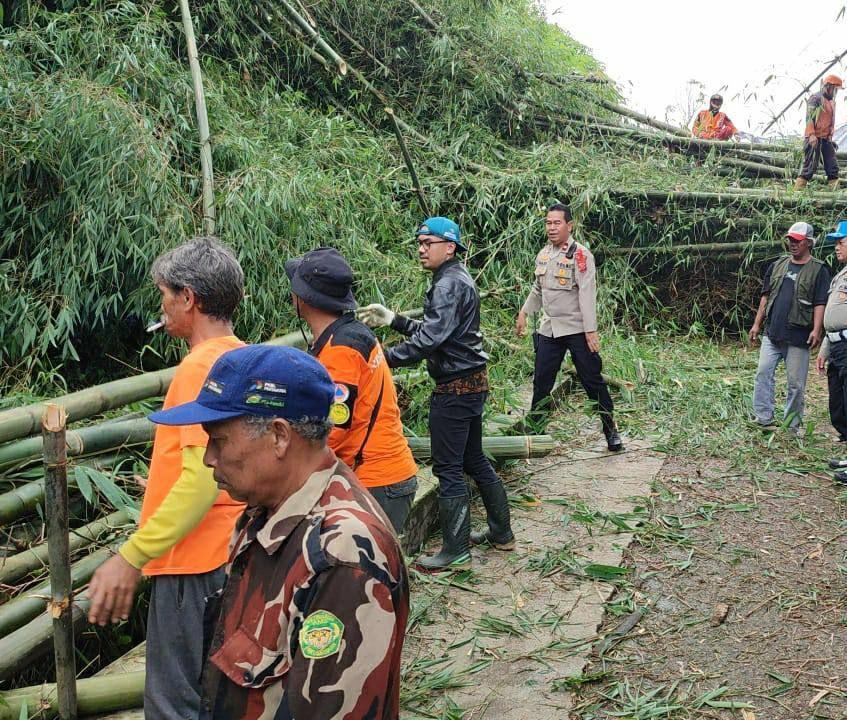Rumpun Bambu Roboh Tutup Jalur Alternatif di Kawasan Wisata Lembang