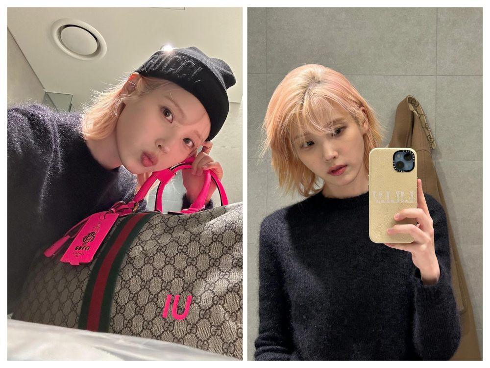 8 Potret Penampilan Baru IU, Pangling dengan Rambut Pink-Blonde!