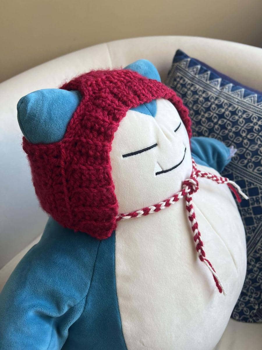 potret rajutan tangan bertema Snorlax (reddit.com/user/shakeira)