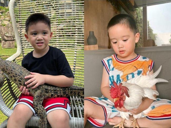 7 Potret Anak Citra Kirana yang Gak Takut Main sama Hewan