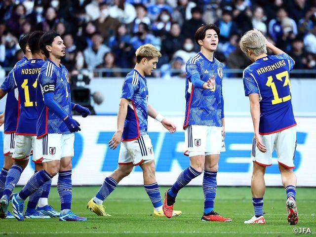Timnas Jepang saat mengalahkan Timnas Thailand dengan skor 5-0. (jfa.jp)