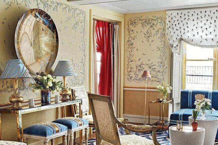 Dekorasi kombinasi pola rumit dan sederhana (elledecor.com)