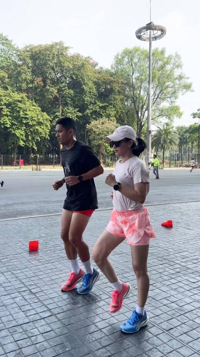 potret Ririn Ekawati lari di GBK (instagram.com/ririnekawati)